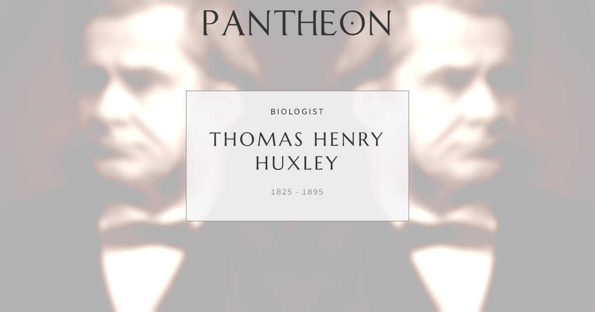 Thomas Henry Huxley Biography Pantheon
